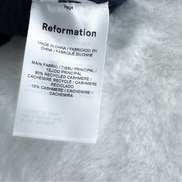 Reformation Luisa Cropped Turtleneck Sweater Navy Blue Cashmere - Picture 7 of 10